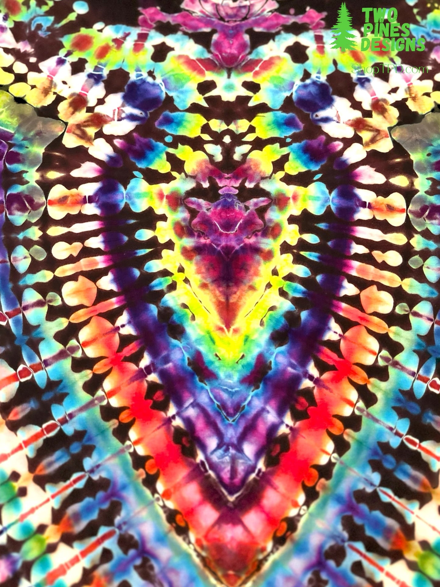 Adult XL - Handcrafted Reverse Ice Dyed Psychedelic Design