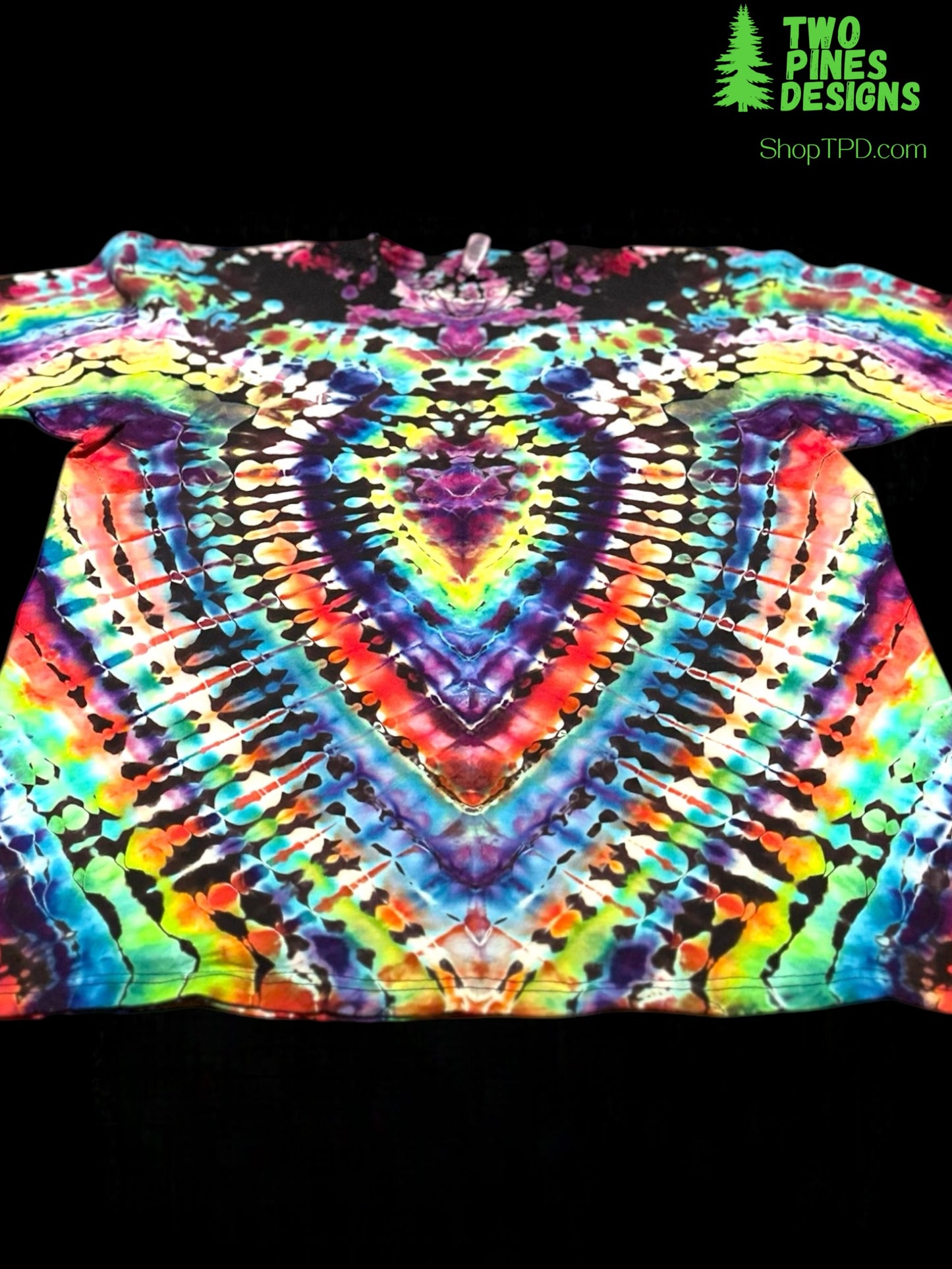 Adult XL - Handcrafted Reverse Ice Dyed Psychedelic Design
