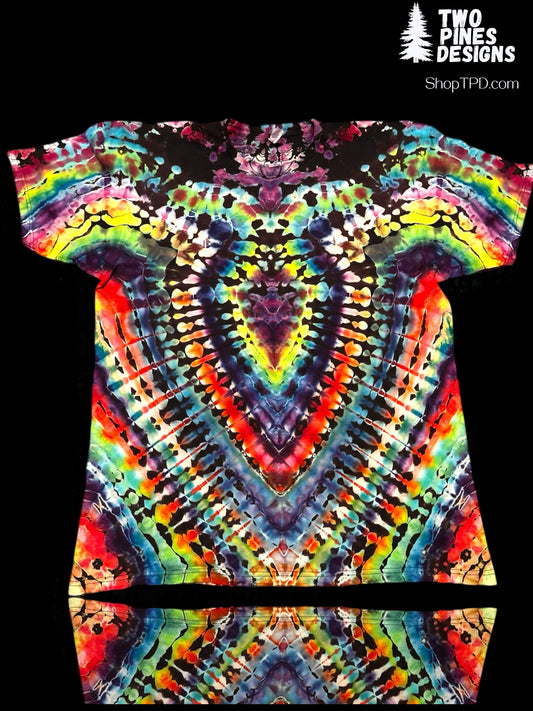 Adult XL  - Handcrafted Reverse Ice Dyed Psychedelic Design
