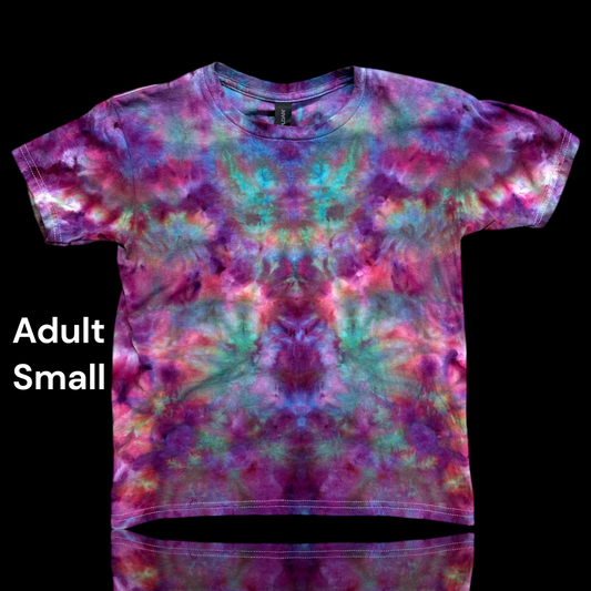 Adult Small-Handcrafted Ice-Dyed T-Shirt