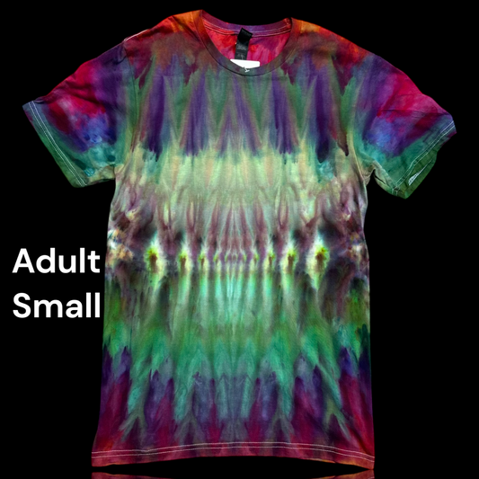 Adult Small-Handcrafted Ice-Dyed T-Shirt