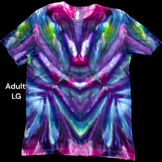 Adult Large- Handcrafted Ice-Dyed T-Shirt