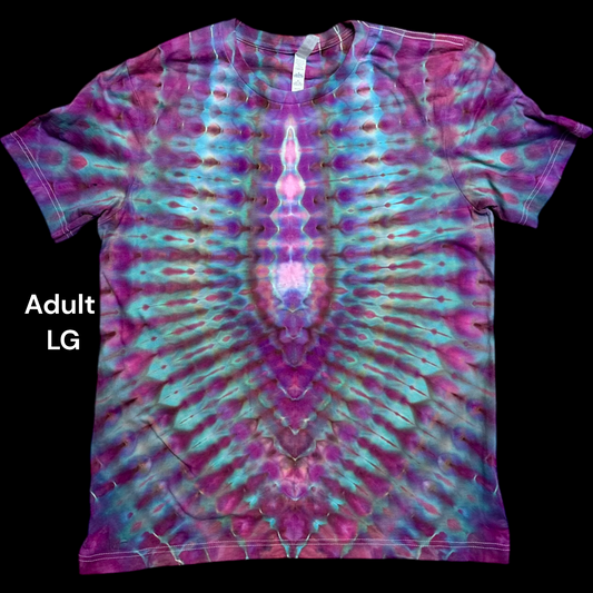 Adult Large- Handcrafted Ice-Dyed T-Shirt