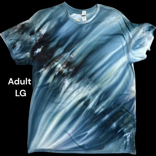 Adult Large- Handcrafted Ice-Dyed T-Shirt