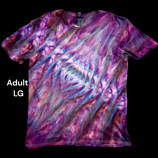 Adult Large- Handcrafted Ice-Dyed T-Shirt