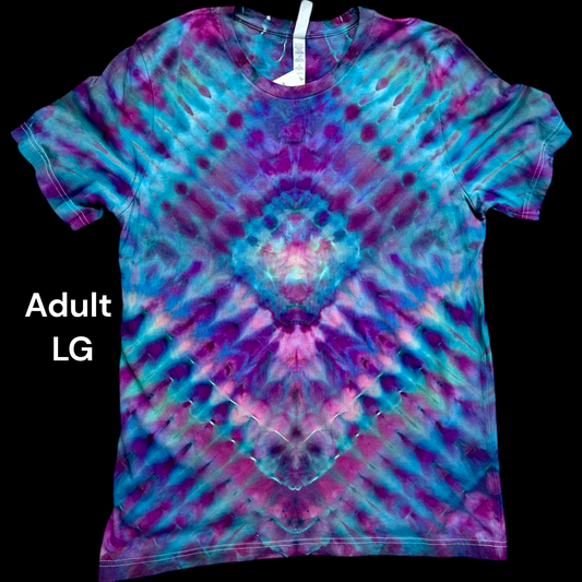 Adult Large- Handcrafted Ice-Dyed T-Shirt