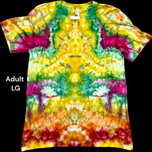 Adult Large- Handcrafted Ice-Dyed T-Shirt