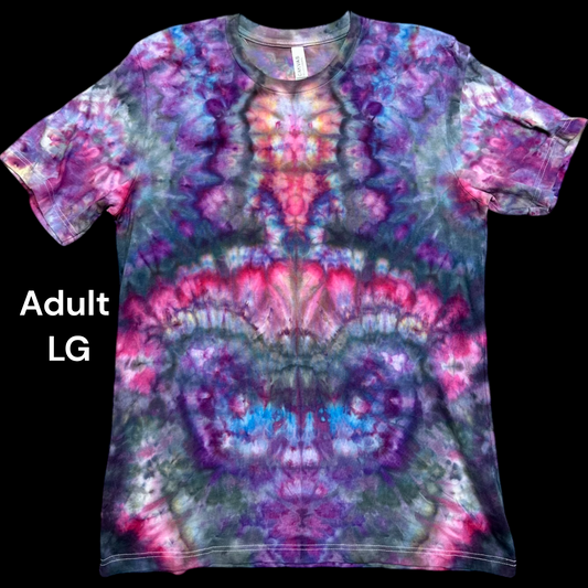 Adult Large- Handcrafted Ice-Dyed T-Shirt