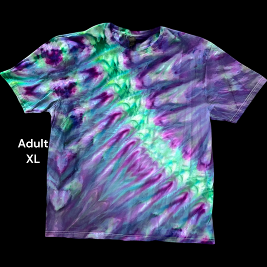 Adult XL- Handcrafted Ice-Dyed T-Shirt