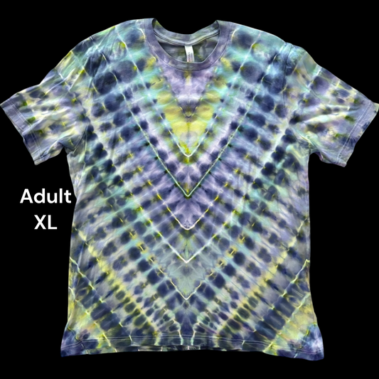 Adult XL- Handcrafted Ice-Dyed T-Shirt