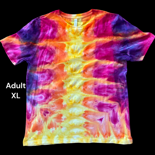 Adult XL- Handcrafted Ice-Dyed T-Shirt