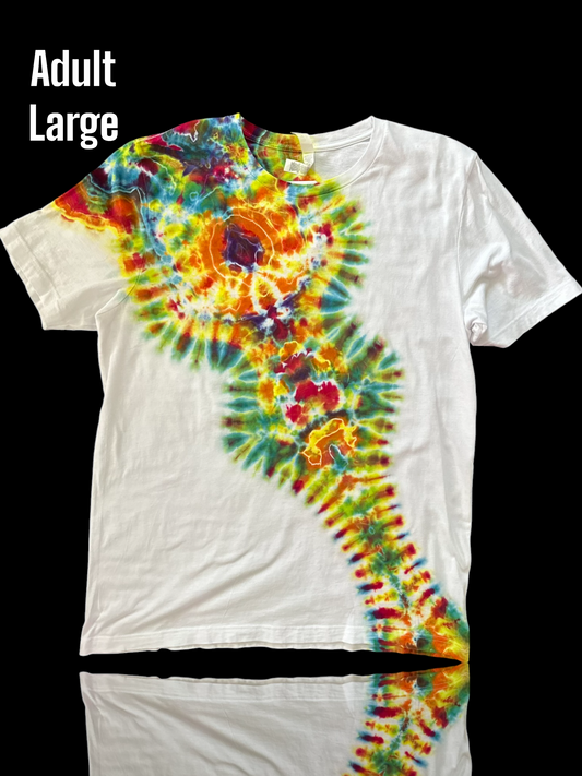Adult Large - Handcrafted  Liquid Dyed Psychedelic Design