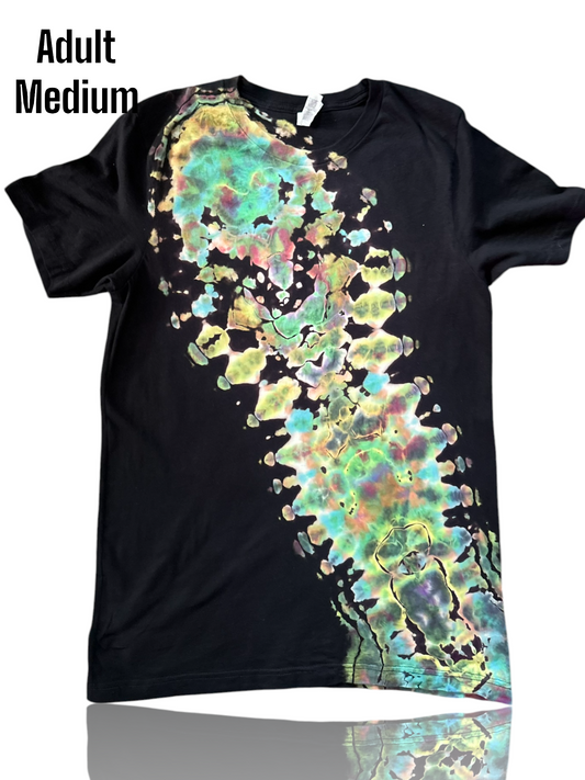 Adult Medium - Handcrafted Reverse Liquid Dyed Psychedelic Design